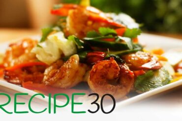 Thai Style Chili Shrimp on Warm Salad (Prawn salad)