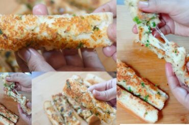 Cheesy Garlic Bread Sticks Tawa Recipe |Easy Stuffed Dominos Without Oven | Mommy's Kitchen