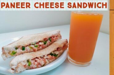 Panner Cheese Sandwich/Easy breakfast recipe/Saran's Unique Vlogs