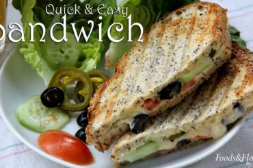 Veg Sandwich Recipe - Veg grilled cheese Sandwich recipe  - quick and easy Indian Breakfast recipes