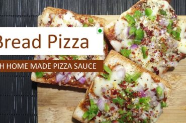 Bread Pizza with homemade pizza sauce| Quick pizza | Tawa Pizza| Bread Recipe| Pizza Recipe|