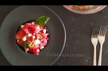 Watermelon Feta Walnut Salad Recipe | Quick & Easy Salad Recipe | Zulekhas Kitchen Recipes