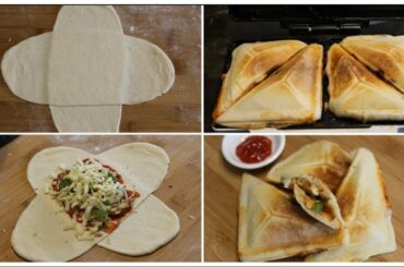 HOW TO MAKE PIZZA IN SANDWICH MAKER WITH PIZZA DOUGH || KIDS LUNCH BOX IDEA||