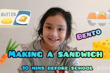 Last 10 Minutes School Project! 🤭 How to prepare a simple Bento 🍞🧀🥗 Sandwich
