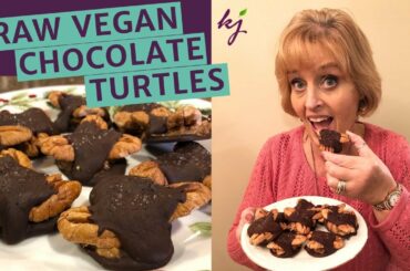 Dark Chocolate Turtles | Raw Vegan Christmas Recipes, Raw Chocolate Pecan Clusters