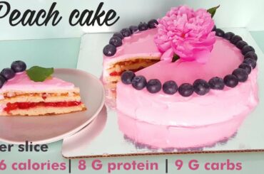 Protein peach cake| low carb| low calorie