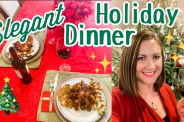 ELEGANT HOLIDAY DINNER // WHAT TO SERVE FOR CHRISTMAS DINNER  // GLAZED CORNISH HENS