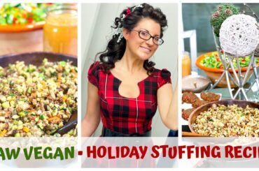 RAW VEGAN HOLIDAY STUFFING RECIPE • HEALTHY DINNER SIDE DISH • GLUTEN-FREE