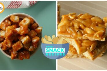 Sweet Snack recipes (Chikki & Bread popcorn)  by Food Fusion