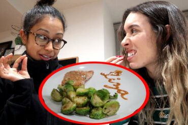 COOKING WITH KRISTEN! | Ginger Salmon & Brussels (Vlogmas Day 12)