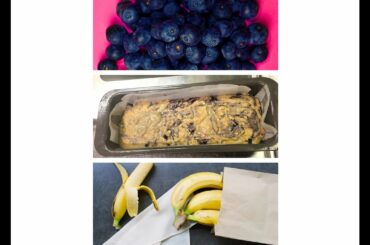 How To Make Healthy Oats Banana Bread Topped with Blueberries | Gluten-Free | NO Sugar | NO Flour