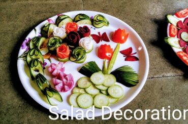 🥗 Salad decoration 🍅 ideas for school students / Vegetable decoration in plate