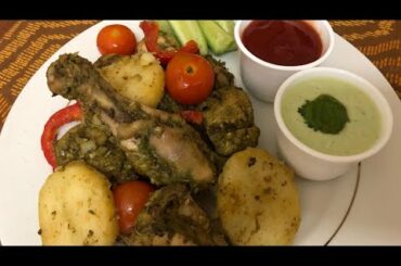 Green steamed chicken with garlic potatoes | delicious dinner idea | FantasticCooking❤
