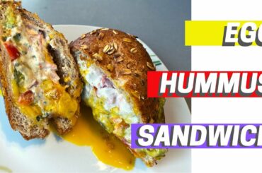 VEGETARIAN BREAKFAST IDEA: Weekend sandwich with Eggs and Hummus