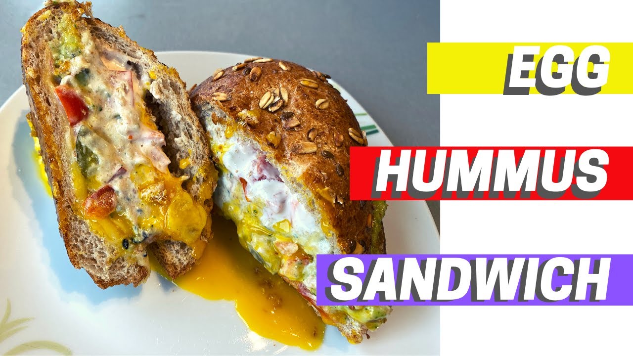 VEGETARIAN BREAKFAST IDEA: Weekend sandwich with Eggs and Hummus VEGETARIAN BREAKFAST IDEA: Weekend sandwich with Eggs and Hummus
