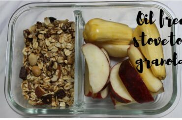 OIL FREE STOVETOP GRANOLA | HEALTHY OATS RECIPE FOR WEIGHT LOSS | HEALTHY RECIPES