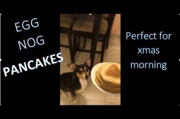 Healthy  low sugar EGG NOG Cinnamon VANILLA silver dollar PANCAKES with bread flour perfect