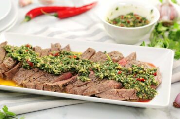 Flank Steak with Chimichurri Sauce | Healthy Meal Plans