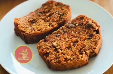 Wheat flour carrot cake easy recipe without milk & butter| healthy cake recipe | carrot walnut cake