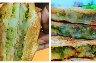 Spicy Aloo Matar sandwich | How to make potato Matar sandwich at home | Indian sandwich Receipe