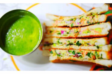 Malai Vegetable Sandwich - Grilled Vegetable creamy sandwich - Kids Lunch Box idea