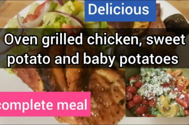 CHICKEN THIGH/SWEET POTATO(kamote) & BABY POTATOES/SALAD #mealprepideas #grilledchicken #salad