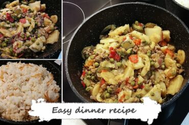 Easy dinner recipe, using vegetable mix from Bird`s eye brand with a dish of Arabic style rice.