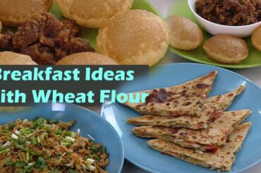 Breakfast Ideas 5 wheat Flour Recipes  Dosa, Noodles, Halwa, Stuffed Paratha