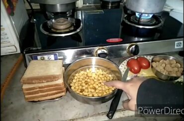 Healthy breakfast soyabean bread poha.