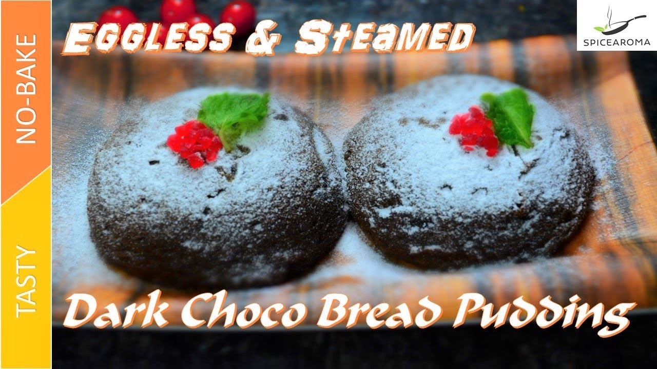 Dark Chocolate Bread Fruit Pudding Steamed & Eggless Dark Chocolate Bread Fruit Pudding Steamed & Eggless