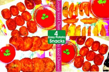 4 Easy Potato Snacks Recipes | Potato Nuggets| Potato Cutlet | Potato  Wadges | Chicken Nuggets| LFC