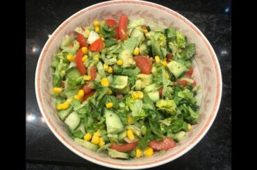 Colourful rainbow mixed avocado salad recipe / Healthy and delicious