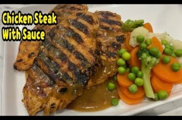 Chicken Steak With Sauce Recipe / Easy Chicken Steak Recipe By Yasmin COOKING
