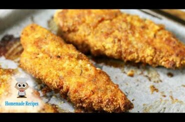 DELICIOUS! Healthy baked chicken schnitzel, schnitzel recipe to make BAKED chicken breast schnitzel!