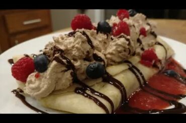 Strawberry banana nutella crepe | breakfast idea #crepe #banana