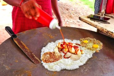 Roadside Healthy Unprepared Egg Dish | Famous Three Layer Omelette Recipe | Indian Street Food