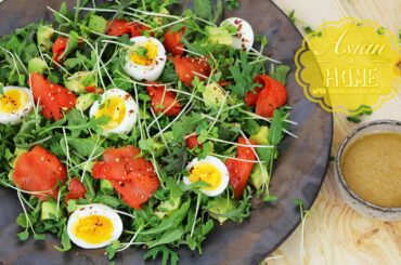 Smoked Salmon Salad with Miso Dressing