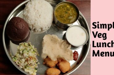 Simple veg lunch menu/lunch menu ideas/mini meals recipe
