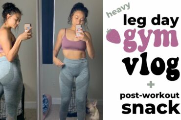 leg day with a baddie | Gym VLOG + post workout snack recipe | Workout With Me