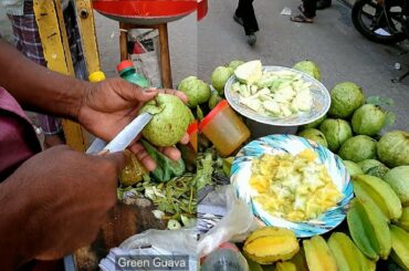 Healthy Street Food Tasty Pyara Vorta Roadside Green Fruits Guava recipe Bangladeshi Street Food