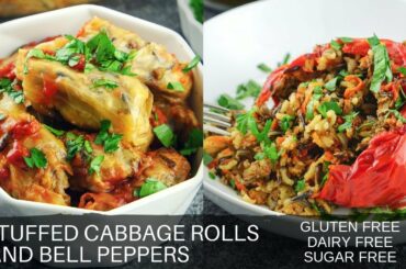 Healthy Stuffed Cabbage Rolls And Peppers, Gluten And Dairy Free
