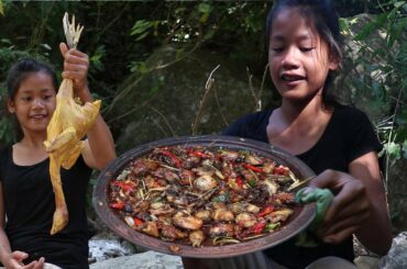 Cooking Chicken with Peppers for Food forest - Chicken recipes for Lunch food ideas Ep 75