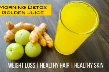 Amla & Fresh Turmeric Detox Juice for Weight Loss, Healthy Hair, Glowing Skin and Diabetes