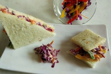 Veg Colesaw Sandwich in Odia I Sandwich idea for Kids I  roshniscuisine