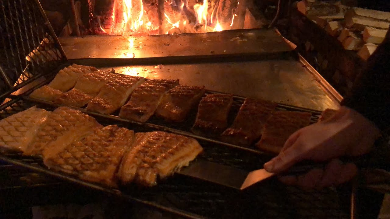Salmon Cooked On Open Fire! Healthy food – Only With Salt. Salmon Cooked On Open Fire! Healthy food - Only With Salt.