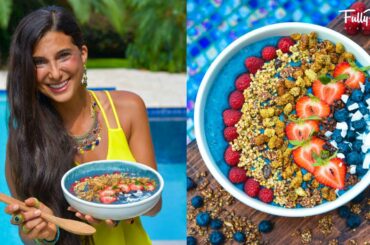 FullyRaw Rainbow Blueberry Acaí Smoothie Bowl Recipe! Breakfast & Lunch Idea!