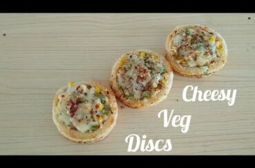 Cheesy Veg Discs | Easy Bread Snacks | Healthy Baked Appetizer | Book Of Cook