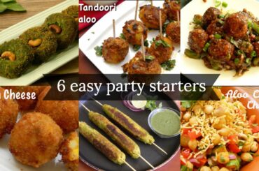 6 easy starters for new year party | Party appetizer / snack ideas | Easy and quick party recipes