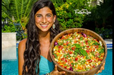 Mediterranean Salad with FullyRaw Hummus