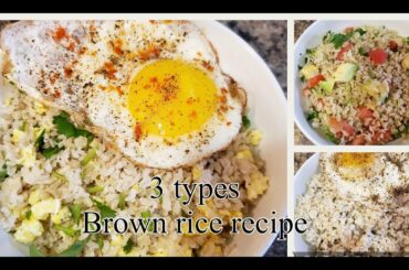 பிரவுன் ரைஸ் ரெஸிபி/ 3 varieties of brown rice recipe/ healthy lunch box recipe